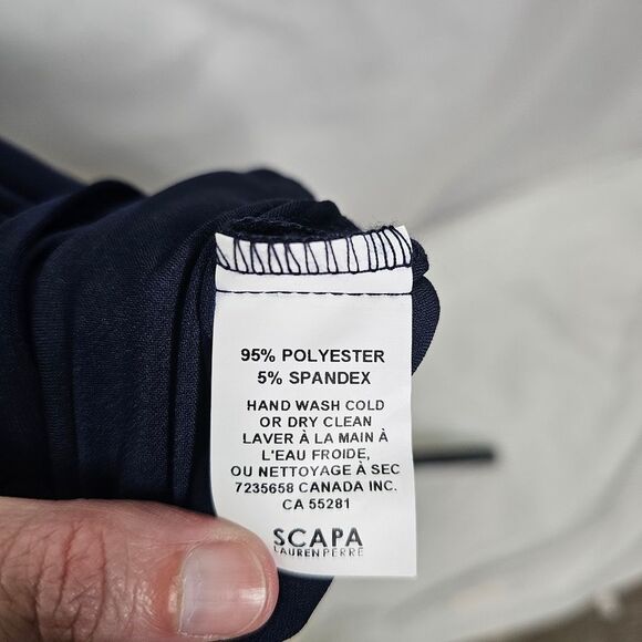 SCAPA Lauren Perre Navy Blue Overlay Shift Dress Size XL - Picture 7 of 9